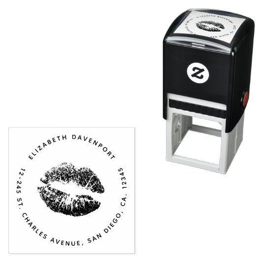 Schwarze Silhouette Kissy Lips Permastempel (Beispiel)