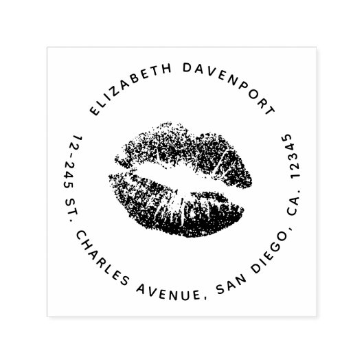 Schwarze Silhouette Kissy Lips Permastempel (Design)