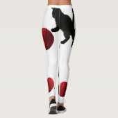 Schwarze Silhouette Kitty mit rotem Wollball Leggings (Rückseite)