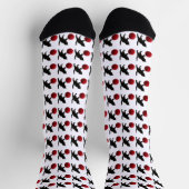 Schwarze Silhouette Kitty mit rotem Wollball (Mult Socken (Oben)