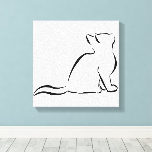 Schwarze Silhouette Leinwanddruck (Insitu (Holzboden))