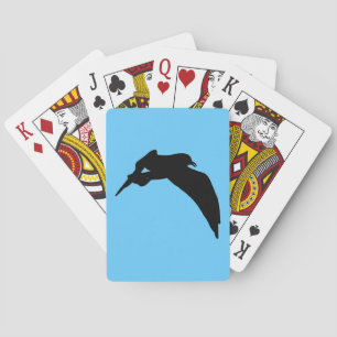 Schwarze Silhouette mit Flying Sea Gull Spielkarte