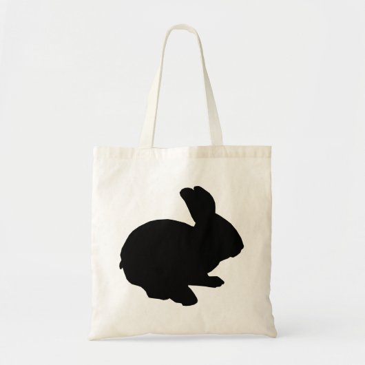 Schwarze Silhouette Ostern Bunny Toag Tragetasche (Vorne)