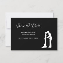 Schwarze Silhouette Save-the-Date-Karte