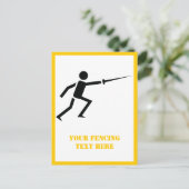 Schwarze Silhouette, senkrechte Schwertumzäunung Postkarte (Stehend Vorderseite)