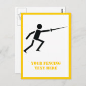 Schwarze Silhouette, senkrechte Schwertumzäunung Postkarte (Vorne/Hinten)