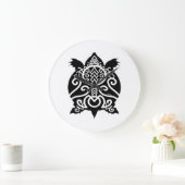 Schwarze Silhouette Snapper Turtle Große Wanduhr (Zuhause)