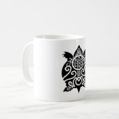 Schwarze Silhouette Snapper Turtle Kaffeetasse (Vorderseite Links)