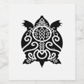 Schwarze Silhouette Snapper Turtle Weinetikett (Einzelnes Label)