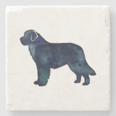 Schwarze Silhouette Steinuntersetzer (Vorderseite)