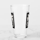 Schwarze Silhouette tanzende Bärenbären Owl auf de Glas (Links)