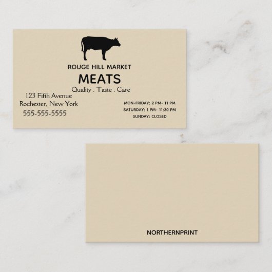 Schwarze Silhouette Visitenkarte (Vorne/Hinten)