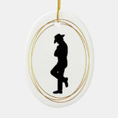 Schwarze Silhouette von Cowboy in Profile Ornament (Vorne)