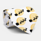 Schwarze Silhouette von Sankt und von Ren-Fliegen Krawatte (Gerollt)