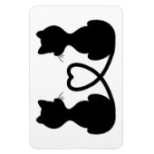 Schwarze Silhouette von zwei Katzen in Liebe Magnet (Vertikal)