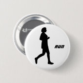 Schwarze Silhouette weiblicher Runner-Malerei Button (Vorne & Hinten)