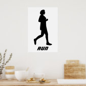 Schwarze Silhouette weiblicher Runner Poster (Küche)