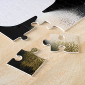 Schwarze Silhouetten mit Pastellfarbenblättern Puzzle (Seite)