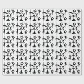 Schwarze Silhouetten von Yogapositionen - Geschenk Geschenkpapier (Flach)