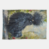 Schwarze Silkie-Hühnermalerei Geschirrtuch (Horizontal)