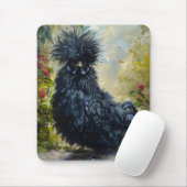 Schwarze Silkie-Hühnermalerei Mousepad (Mit Mouse)