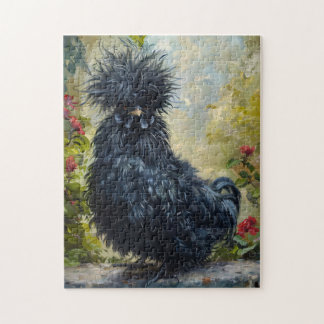 Schwarze Silkie-Hühnermalerei Puzzle