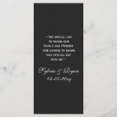 Schwarze Silver Snowflakes Winterkarten Menükarte (Rückseite)