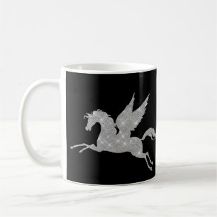 SCHWARZE SILVER SPARKLE UNICORLE TASSE