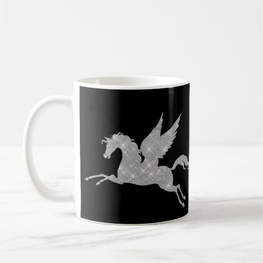 SCHWARZE SILVER SPARKLE UNICORLE TASSE (Links)