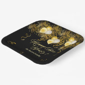 Schwarze Silvesterparty mit Goldglitter Pappteller (Gewinkelt)