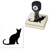 Schwarze Sitting Cat-Silhouette Gummistempel (Stempel)