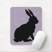 Schwarze Sitze Silhouette Kaninchen auf marmoriert Mousepad (Mit Mouse)