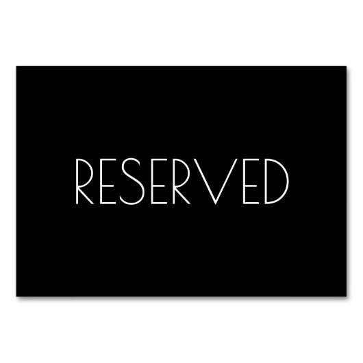 Schwarze Sitzkarte auf beiden Seiten Tischnummer (Vorderseite)