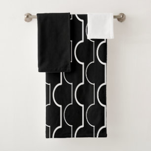 Schwarze Skalpellen Badehandtuch Set