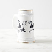 Schwarze Skidesigns & Wintermotive Bierglas (Vorderseite Links)