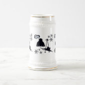 Schwarze Skidesigns & Wintermotive Bierglas (Mittel)