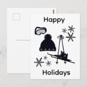 Schwarze Skidesigns & Wintermotive Postkarte (Vorne/Hinten)