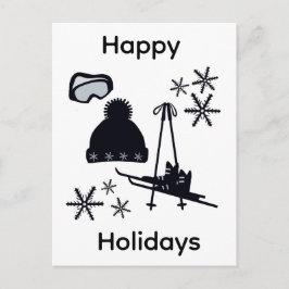 Schwarze Skidesigns & Wintermotive Postkarte
