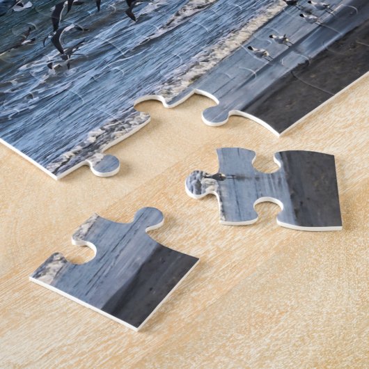 Schwarze Skimmern starten am Kap Canaveral Beach Puzzle (Seite)