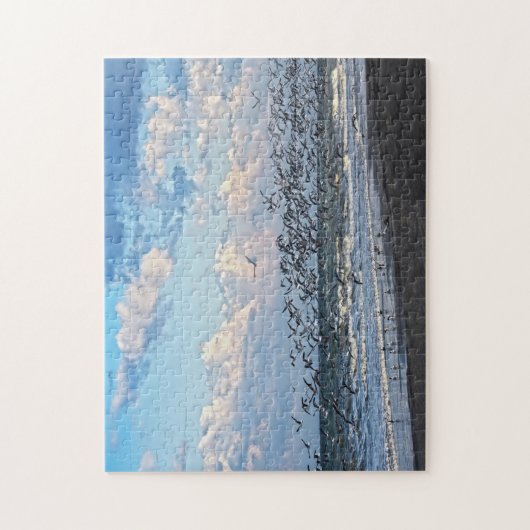 Schwarze Skimmern starten am Kap Canaveral Beach Puzzle (Vertikal)