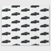 Schwarze Skizze der C8-Corvette-Sportwagen Geschenkpapier (Flach)