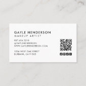 Schwarze Skript-Sozial-Symbole QR-Code-Monogramm-M Visitenkarte (Rückseite)