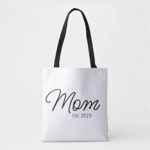 Schwarze Skript-Typografie Established Mom Tasche