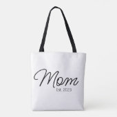 Schwarze Skript-Typografie Established Mom Tasche (Rückseite)