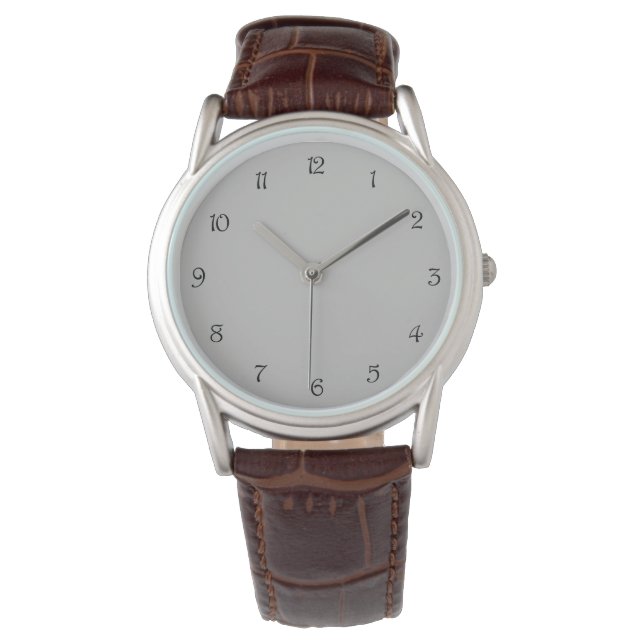 Schwarze Skriptnummern auf grauem Hintergrund Armbanduhr (Vorderseite)