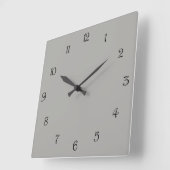 Schwarze Skriptnummern auf grauem Wccn Quadratische Wanduhr (Winkel)