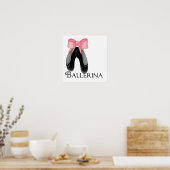 Schwarze Slippers - Ballerina Print Poster (Küche)