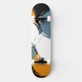 Schwarze Smaragd Orange Fusion Skateboard Deck (Vorderseite)