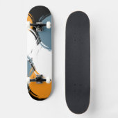 Schwarze Smaragd Orange Fusion Skateboard Deck (Vorderseite)