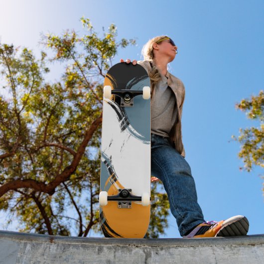 Schwarze Smaragd Orange Fusion Skateboard Deck (Außenbereich 1)